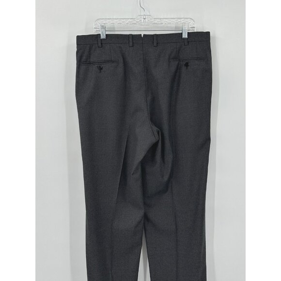 dress pants 100% wool pleated cuffed made in italy designer gray W36 32L - Picture 7 of 10